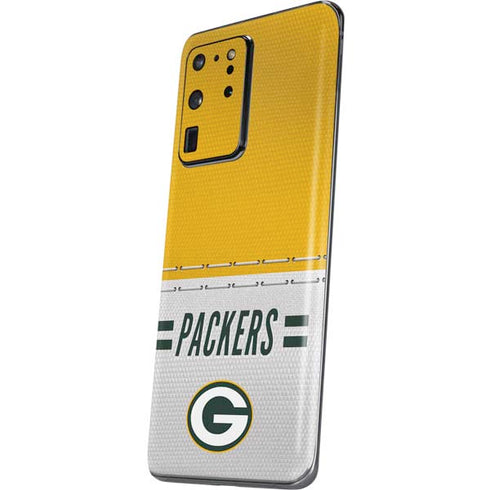 NFL Green Bay Packers White Striped Galaxy S20 Ultra 5G Skin